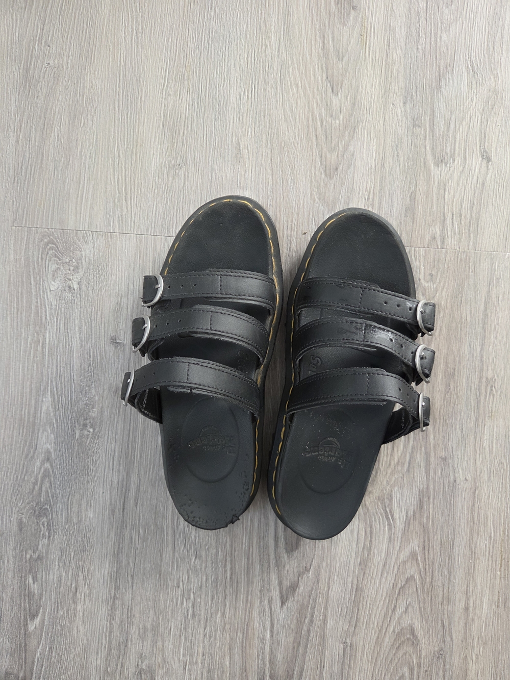 Dr. Martens Blaire Black Triple Strap Slide Sandals